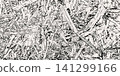 Black and white grunge vector texture with rough wood chip pattern, scratch lines, distressed grain and dirty monochrome noise. Abstract worn background for overlay, print and design effects. 141299166