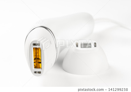 Modern IPL photoepilator and attachment precision isolated on white background, beauty device 141299238
