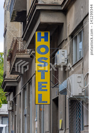 Vertical Sign Hostel 141299344