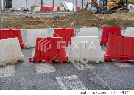 Water Filled Construction Barriers 141299345