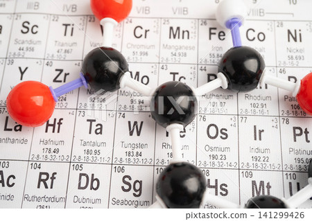 Molecules chemical on a periodic table background. Molecules chemical on a periodic table background. 141299426