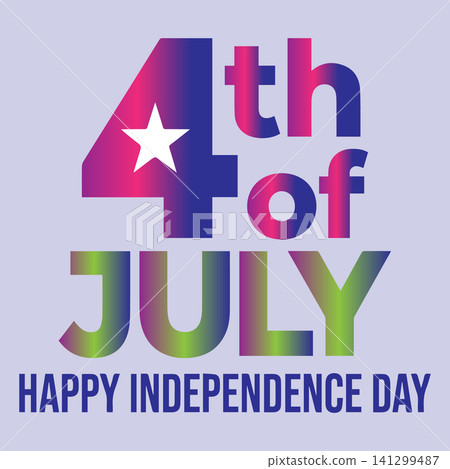 4th of July happy independence day typography text with star symbol patriotic concept isolated 141299487