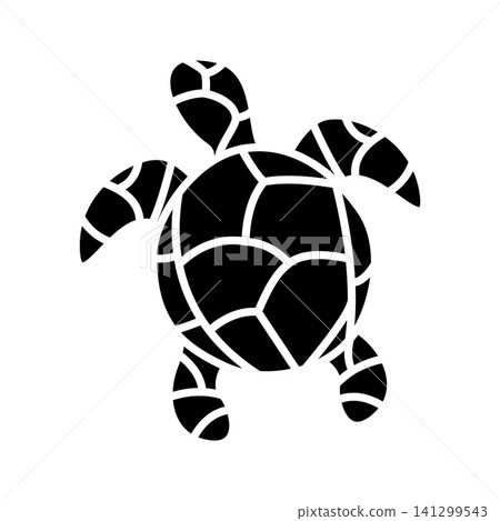 Sea turtle black silhouette vector icon isolated on white background Sea turtle black silhouette vector icon isolated on white background 141299543