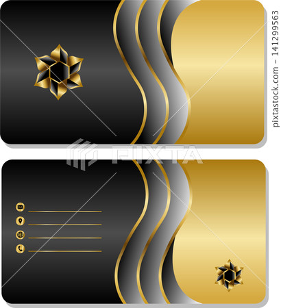 Elegant premium black and gold wavy business card mockup template presentation layout Elegant premium black and gold wavy business card mockup template presentation layout 141299563