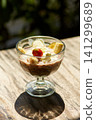 The traditional Indonesian dessert of black rice pudding Bubur Injin. 141299689