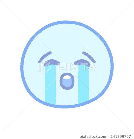 A light blue face emoji crying profusely, shedding a waterfall of tears - hand-drawn illustrations of crying, crying tears of joy, and emotional expressions. A light blue face emoji crying profusely, shedding a waterfall of tears - hand-drawn illustrations of crying, crying tears of joy, and emotional expressions. 141299797