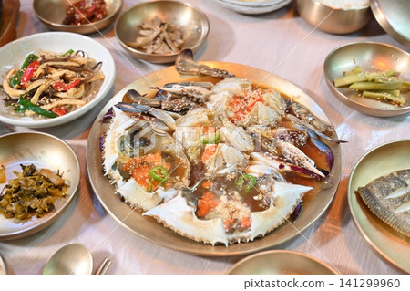 Traditional Korean Soy Sauce Marinated Raw Crab Traditional Korean Soy Sauce Marinated Raw Crab 141299960
