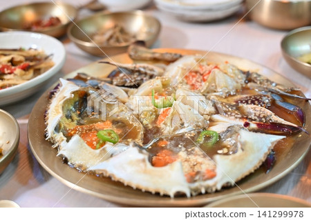 Traditional Korean Soy Sauce Marinated Raw Crab Traditional Korean Soy Sauce Marinated Raw Crab 141299978
