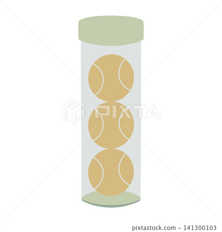 Tennis balls in transparent plastic tube container Tennis balls in transparent plastic tube container 141300103