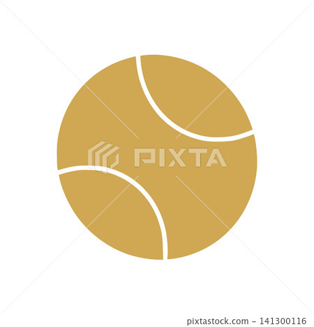 Yellow tennis ball icon representing sport and game Yellow tennis ball icon representing sport and game 141300116