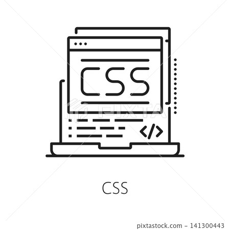 Software CSS program code line icon. Application startup linear icon, computer science software coding symbol. Program engineering pictogram Software CSS program code line icon. Application startup linear icon, computer science software coding symbol. Program engineering pictogram 141300443