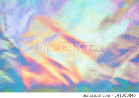 Holographic iridescent pastel texture background with shimmering metallic foil and crumpled effect Holographic iridescent pastel texture background with shimmering metallic foil and crumpled effect 141300840