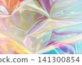 Iridescent holographic pastel abstract background with shimmering foil texture and soft gradients 141300854
