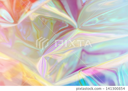 Iridescent holographic pastel abstract background with shimmering foil texture and soft gradients Iridescent holographic pastel abstract background with shimmering foil texture and soft gradients 141300854