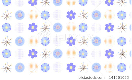 Mid-century and Scandinavian style floral pattern background wallpaper 141301033