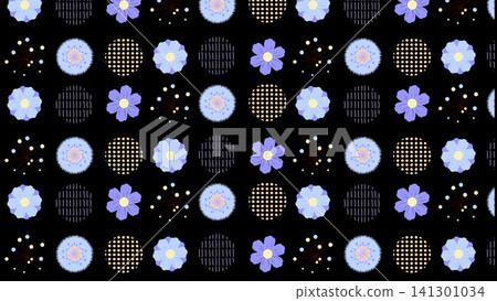 Mid-century and Scandinavian style floral pattern background wallpaper 141301034