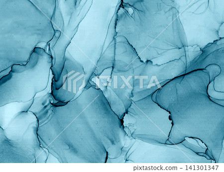 Deep Blue Alcohol Ink Abstract Texture Background 141301347
