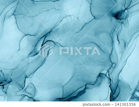 Deep blue alcohol ink abstract background, luxury marble fluid texture Deep blue alcohol ink abstract background, luxury marble fluid texture 141301356