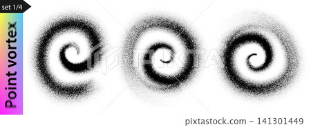 Powder dusty swirl for noisy circle vector with grain wave texture. Gradient vortex wind, stencil spray effect and airbrush dot ripple. Particle bw icon of circular halftone pattern, flying grunge top Powder dusty swirl for noisy circle vector with grain wave texture. Gradient vortex wind, stencil spray effect and airbrush dot ripple. Particle bw icon of circular halftone pattern, flying grunge top 141301449