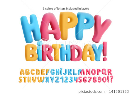 3D inflated balloon pastel letters, glossy pink blue yellow font. Playful candy alphabet, chubby cute childish numbers. Fun colorful birthday posters, kids party, joyful decoration in trendy Y2K style 3D inflated balloon pastel letters, glossy pink blue yellow font. Playful candy alphabet, chubby cute childish numbers. Fun colorful birthday posters, kids party, joyful decoration in trendy Y2K style 141301533