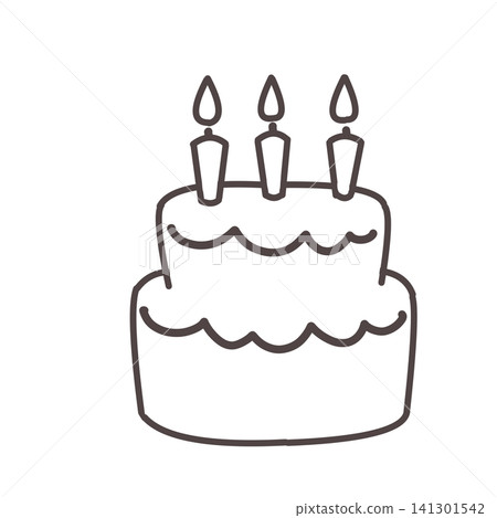 Line drawing of a birthday cake 141301542