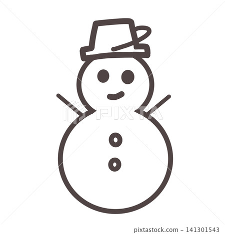 雪人線條藝術圖標 雪人線條藝術圖標 141301543