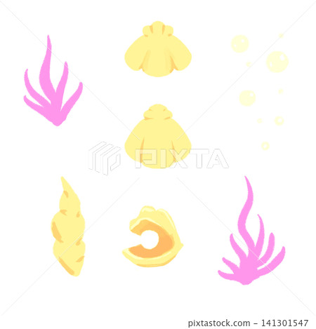 Illustration of a yellow seashell Illustration of a yellow seashell 141301547