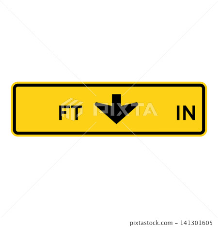 American road signs indicating clearance height. American road signs indicating clearance height. 141301605