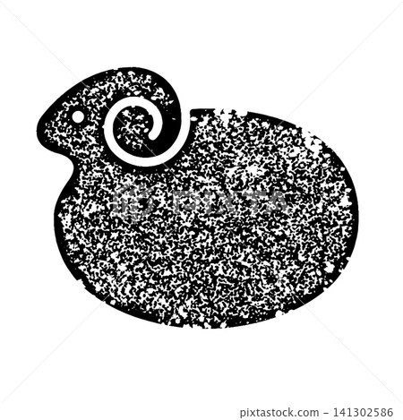 A perfect accent for your New Year's cards! Year of the Sheep stamp illustration. A perfect accent for your New Year's cards! Year of the Sheep stamp illustration. 141302586