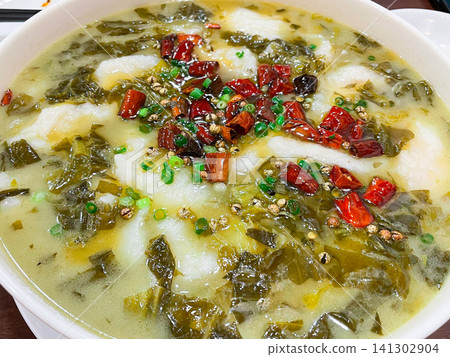 Chinese Sichuan cuisine, pickled mustard greens (Suan Tsaiyu) Chinese Sichuan cuisine, pickled mustard greens (Suan Tsaiyu) 141302904