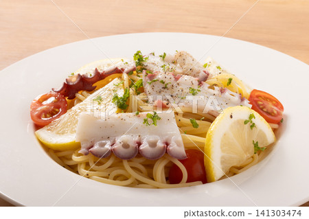 Octopus and salted lemon aglio e olio (cold pasta) Octopus and salted lemon aglio e olio (cold pasta) 141303474