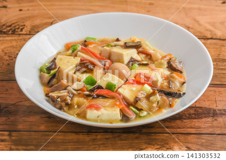 Chinese-style tofu with thick sauce Chinese-style tofu with thick sauce 141303532