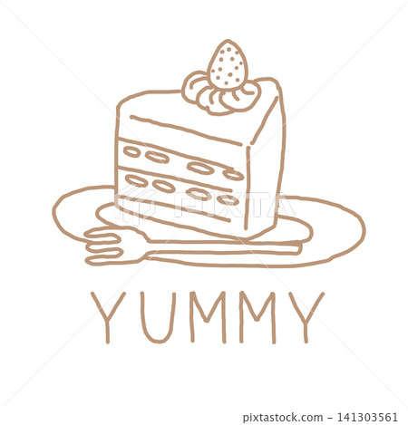 The word "Yummy" and an illustration of a shortcake. The word "Yummy" and an illustration of a shortcake. 141303561