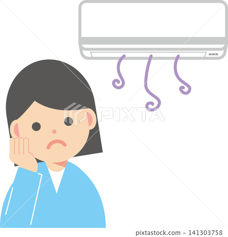 一位女士的空調故障了。 一位女士的空調故障了。 141303758