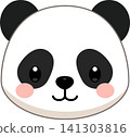 可愛的熊貓圖標 141303816