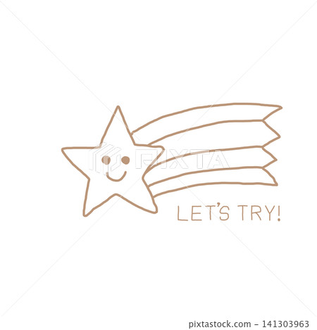一個簡單的星星圖案,上面寫著“讓我們試試看!” 一個簡單的星星圖案,上面寫著“讓我們試試看!” 141303963
