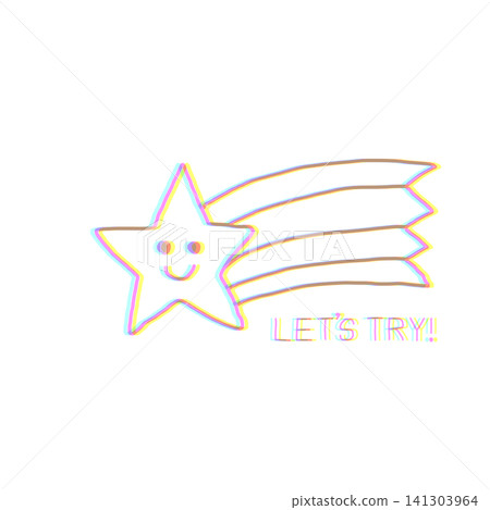 A simple star illustration saying "Let's try!" A simple star illustration saying "Let's try!" 141303964