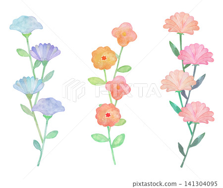 一組水彩花卉插畫 一組水彩花卉插畫 141304095