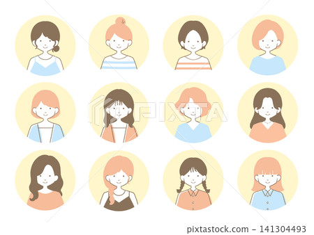角色圖示(一套12個)- 女性 1 角色圖示(一套12個)- 女性 1 141304493