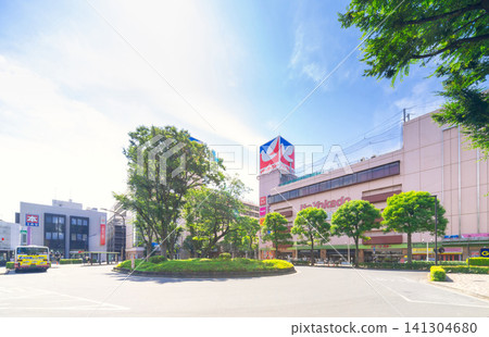 JR Chuo Line, Musashi-Sakai Station, South Exit scenery, commercial facilities, photographed with a shift lens. JR Chuo Line, Musashi-Sakai Station, South Exit scenery, commercial facilities, photographed with a shift lens. 141304680