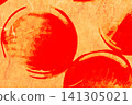 Orange Japanese paper with a circular pattern: Cloud Dragon pattern 141305021