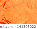 Orange Japanese paper with a circular pattern: Cloud Dragon pattern 141305022