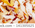 Fallen leaves processed to look like illustrations, and rough paper. 141305025