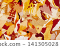 Fallen leaves processed to look like illustrations, and rough paper. 141305028