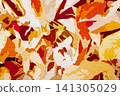 Fallen leaves processed to look like illustrations, and rough paper. 141305029