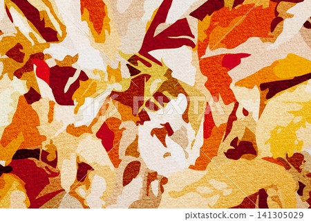 Fallen leaves processed to look like illustrations, and rough paper. Fallen leaves processed to look like illustrations, and rough paper. 141305029