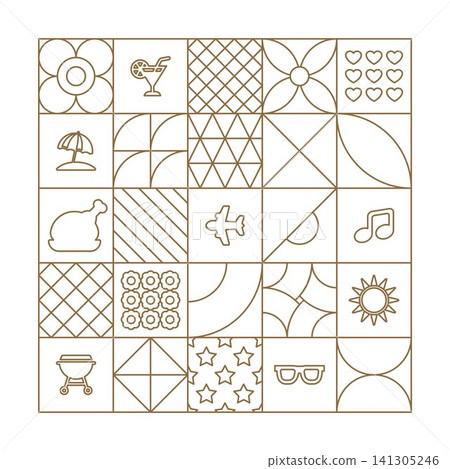 Summer background geometric shapes outlines Summer background geometric shapes outlines 141305246
