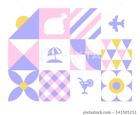 Summer travel geometric background 141305251
