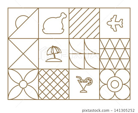 Summer travel geometric background outlines Summer travel geometric background outlines 141305252