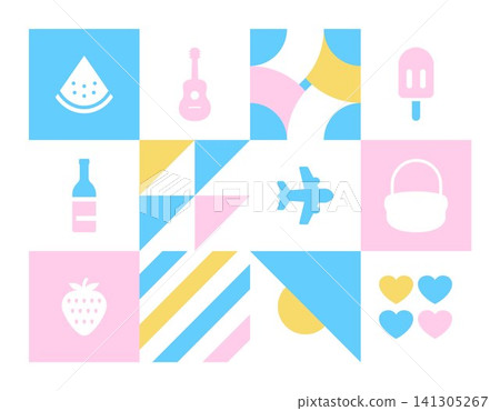 Summer holiday family geometric Summer holiday family geometric 141305267